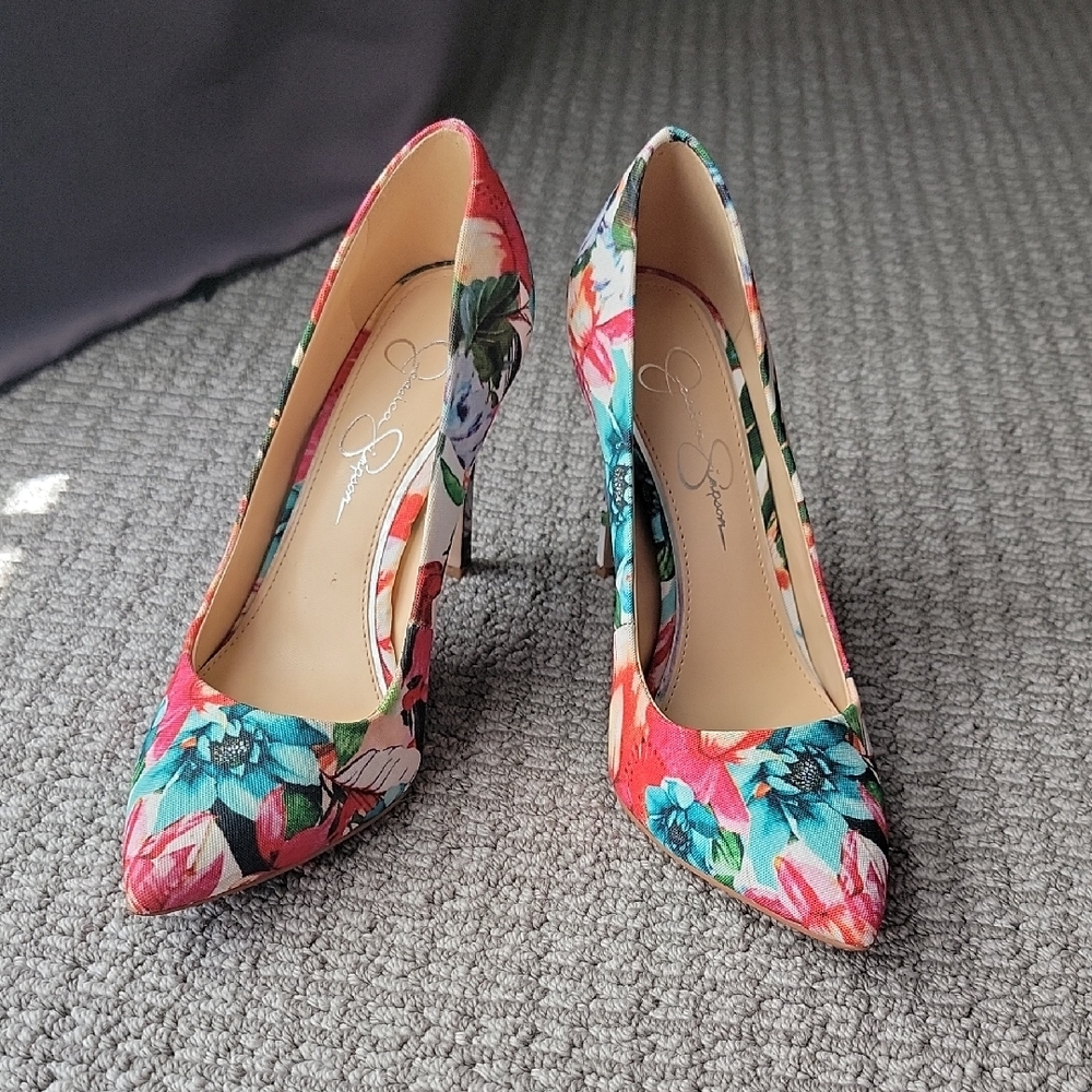 Floral Print Women's Heels